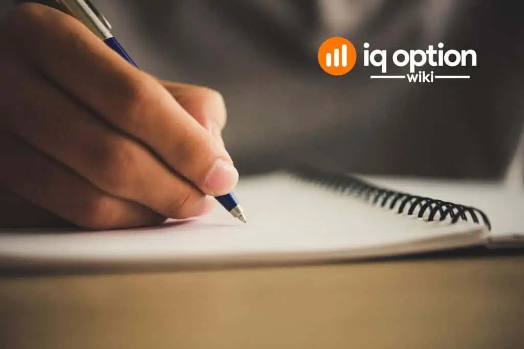 Person writing notes in a paper journal