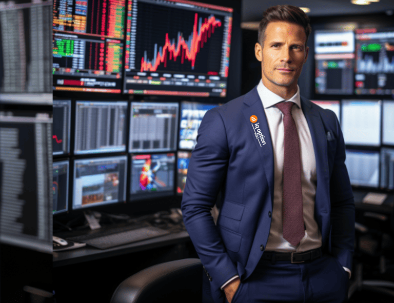 man in suit behind the trading charts 1
