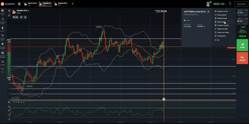 IQ Option Profile Section