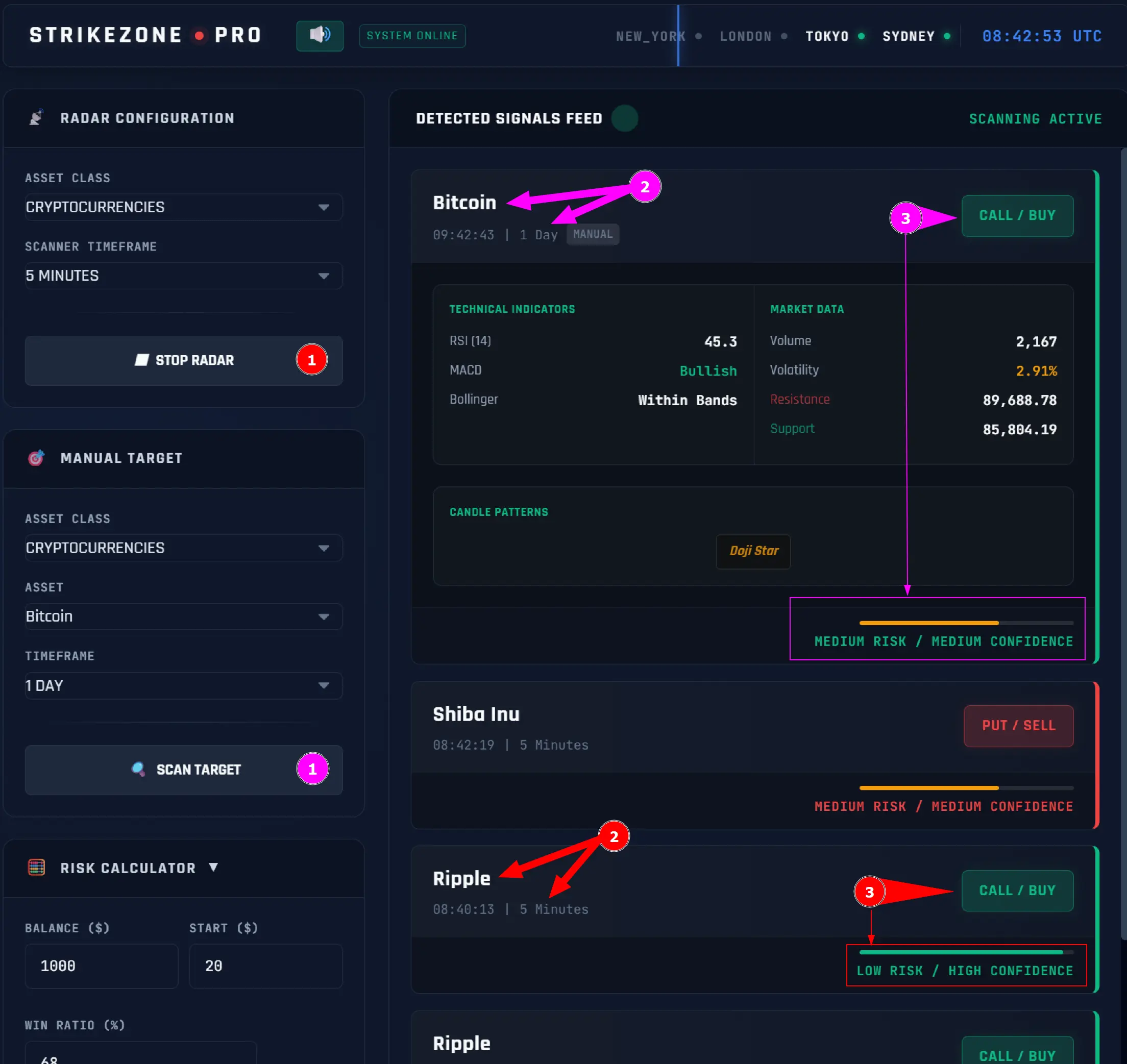 StrikeZone Pro Dashboard Interface