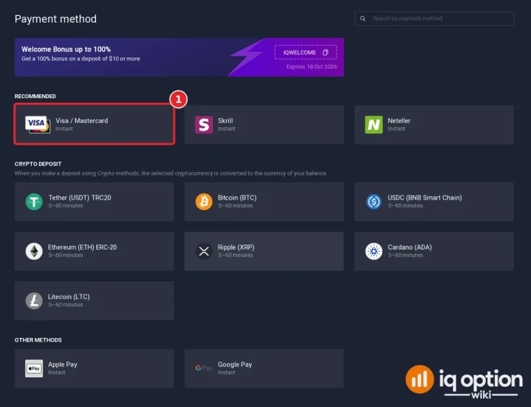 iq option bolivia deposit step 3 visa mastercard