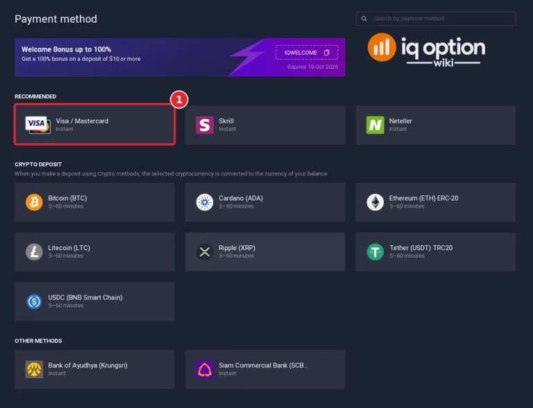 iq option cambodia deposit step 3 visa mastercard
