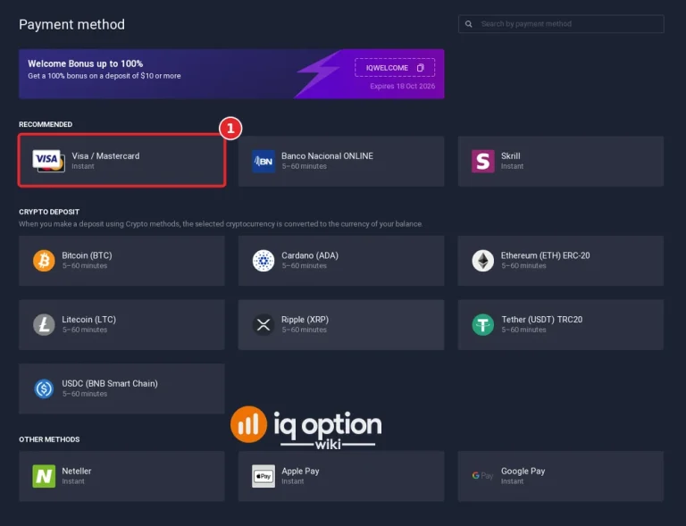 iq option costa rica deposit step 3 visa mastercard