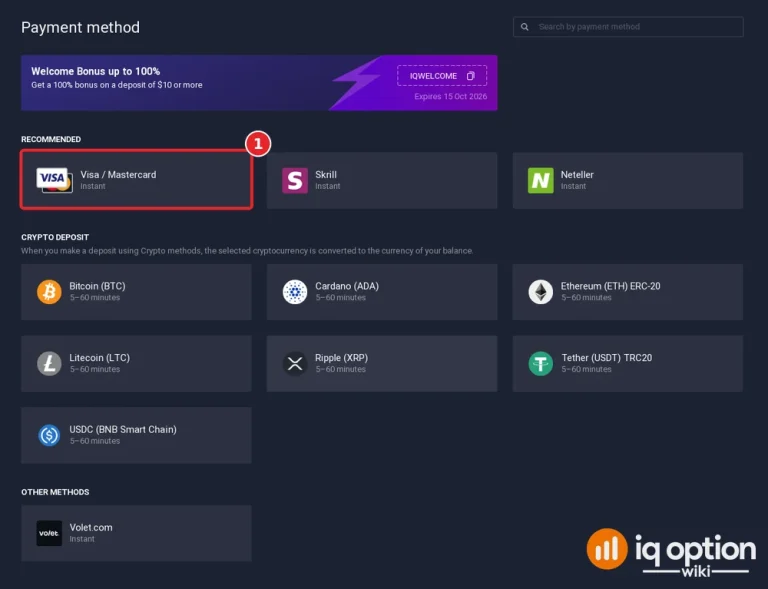 iq option kenya deposit step 3 visa mastercard