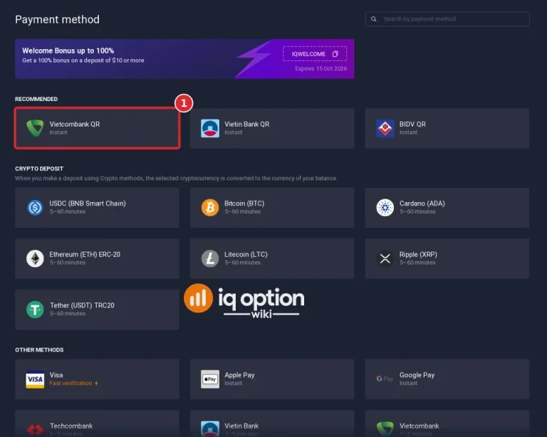 iq option vietnam deposit step 3 vietcombank qr