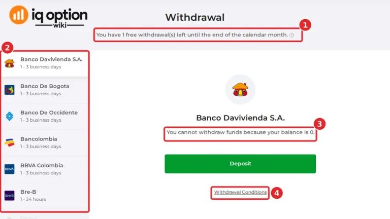 iq option withdrawal colombia step 1 page